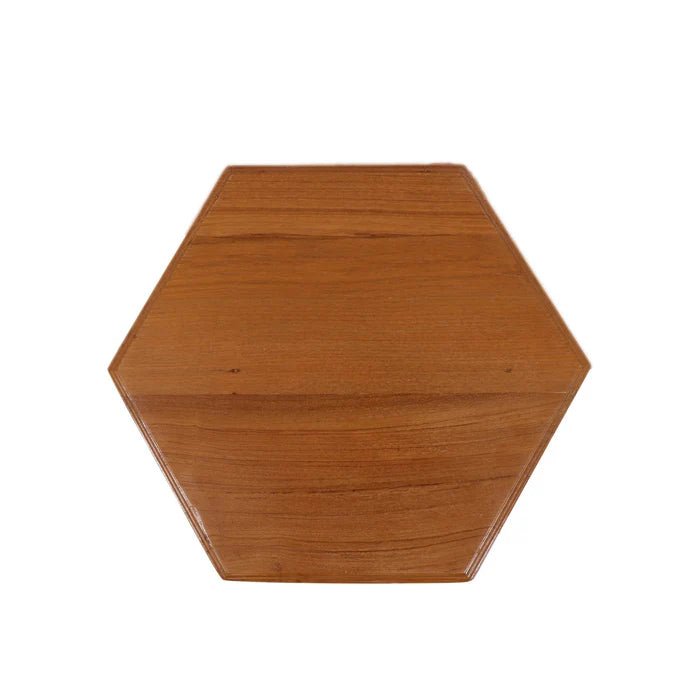 Bhasat Hexagonal Teak Wood Traditional Bajot