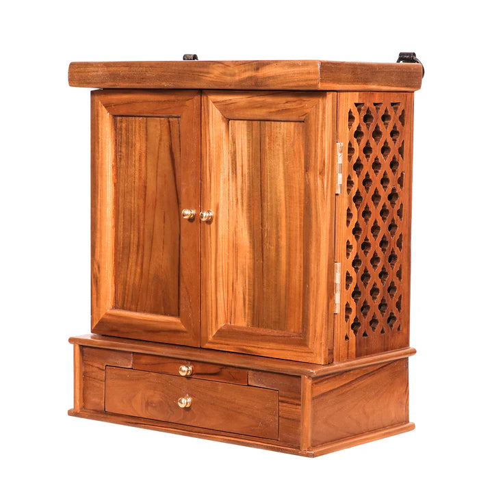Teak wood compact side jali & front wooden with