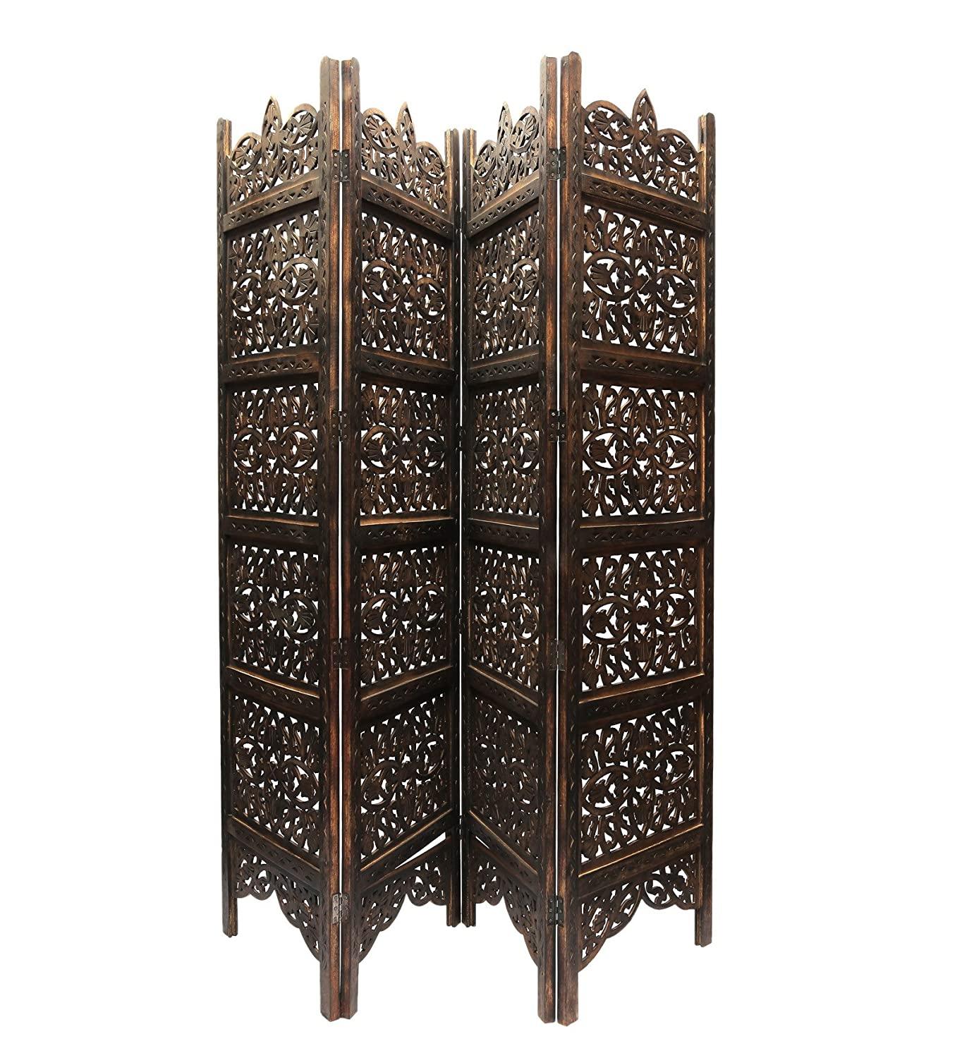 Wooden Partitions Wood Room Divider Partitions for Living Room 4 Panels Style Room Separators Screen Panel for Kitchen Wooden Partition Room Divider