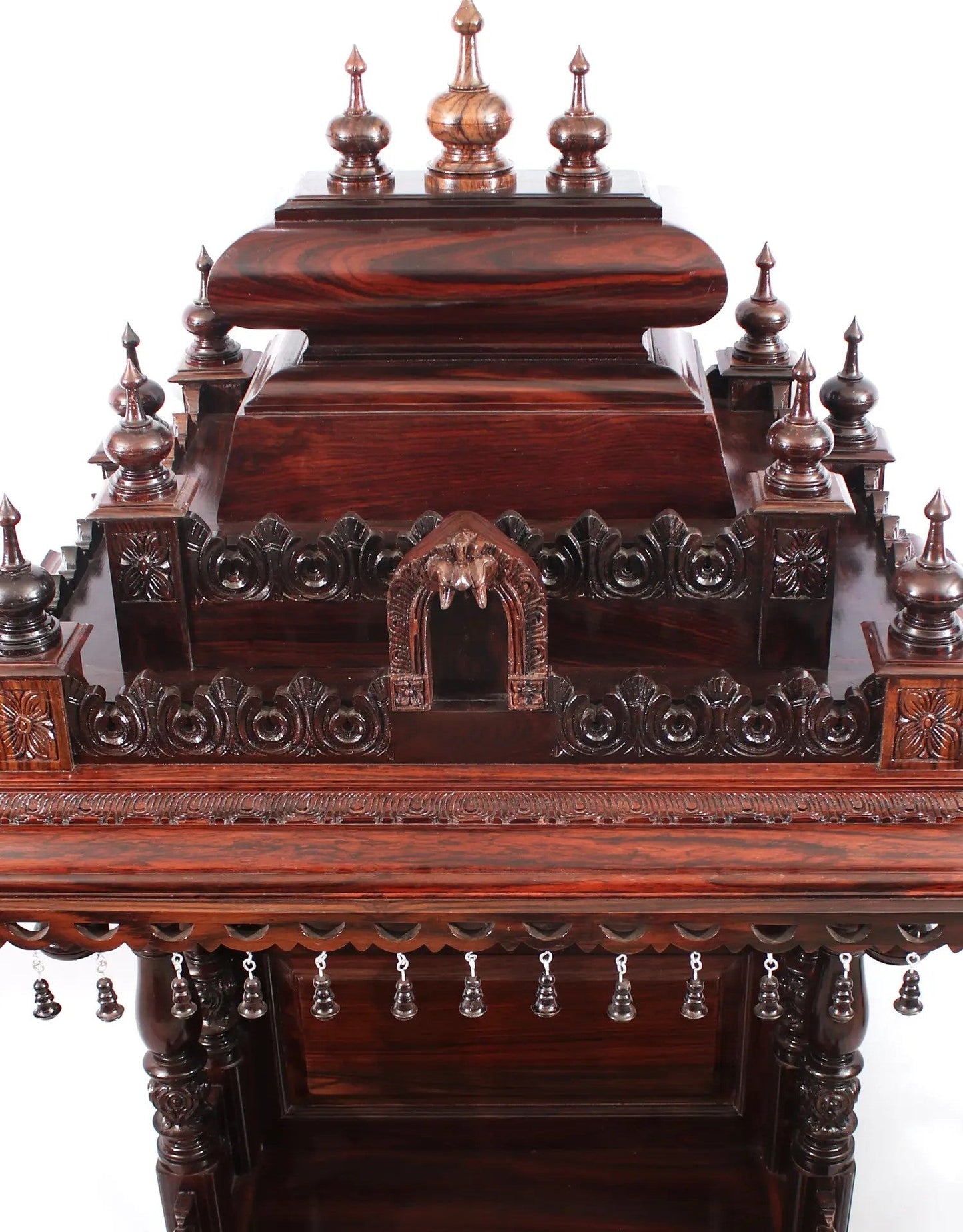 58" Large Rosewood Carved Temple with Single Drawer