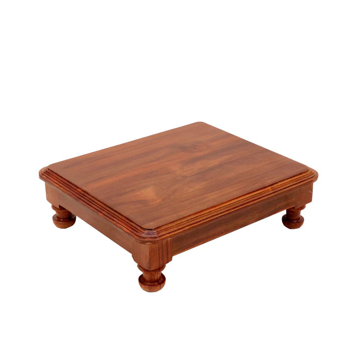 Old Natural Brown Handmade Small Wooden Bajot for Home