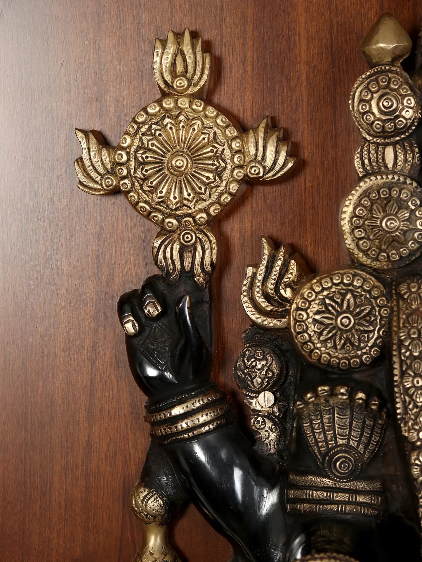 59" Large Tirupati Balaji (Venkateshvara) with Vaishnava Symbol Lamp | Wall Hanging