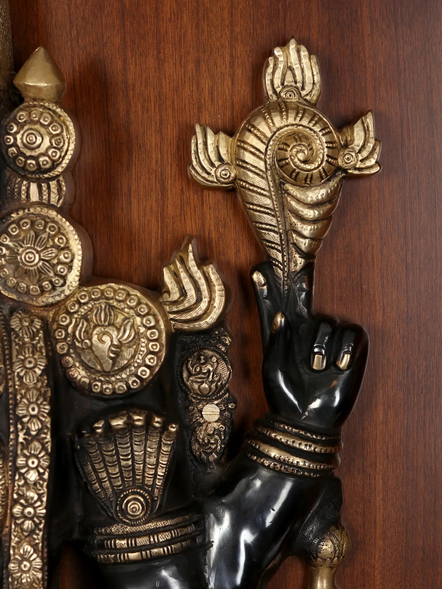 59" Large Tirupati Balaji (Venkateshvara) with Vaishnava Symbol Lamp | Wall Hanging