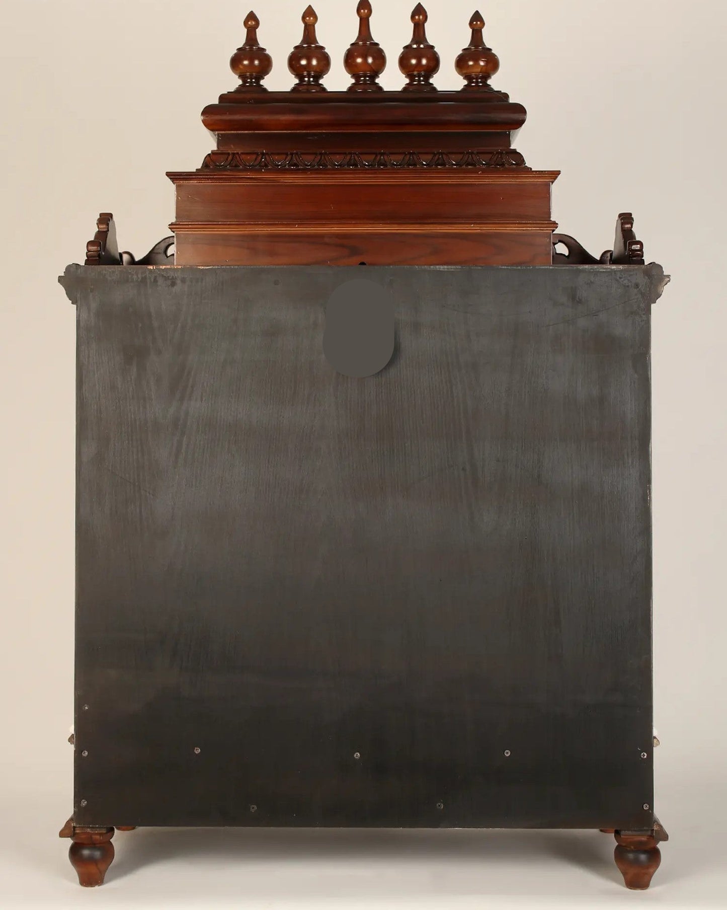 48" Large Wood Carved Designer Puja Temple with Double Drawers