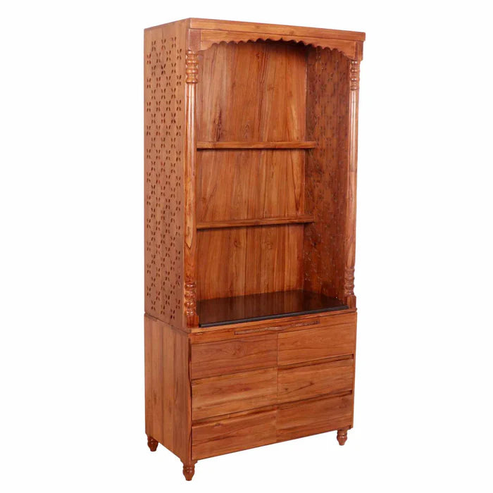 Teak wood 2 Part Temple cabinet