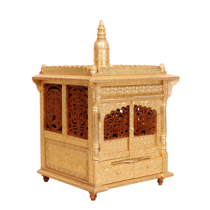 Brass Fitted Teak wood Royal Rajdhani Temple