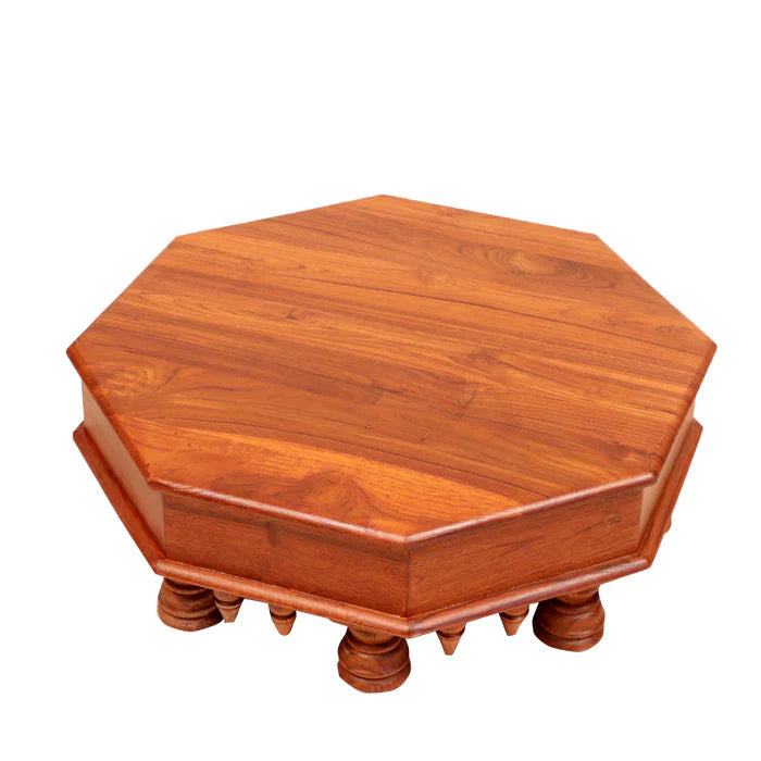 Old Diamond Shaped Handmade Natural Classic Wooden Bajot for Home
