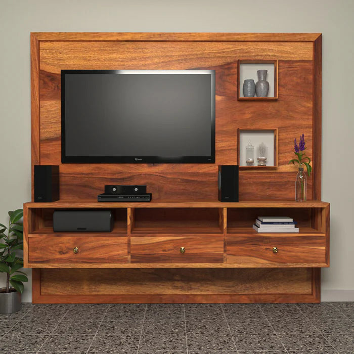Modern Vintage Style Handmade Wooden TV Unit for Home
