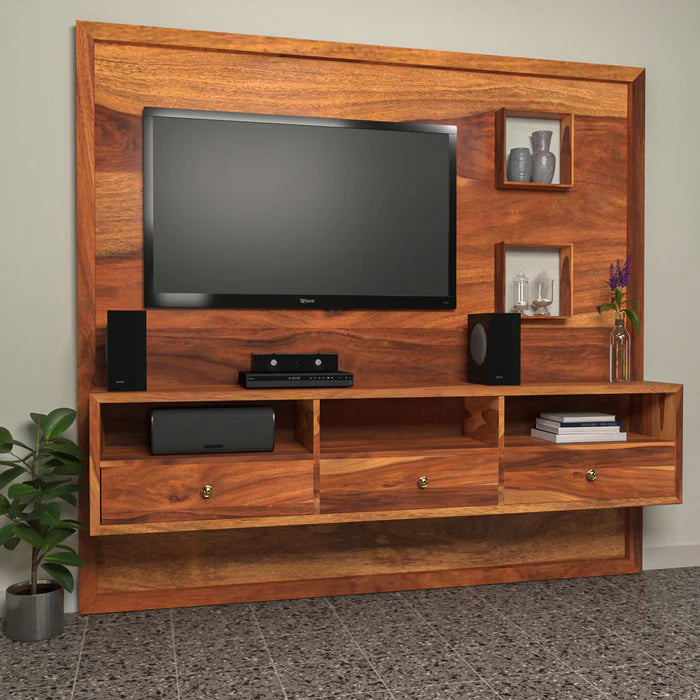 Modern Vintage Style Handmade Wooden TV Unit for Home