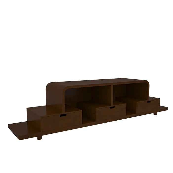 Montage Dark Walnut Wooden Handmade Multi-Storage TV Unit