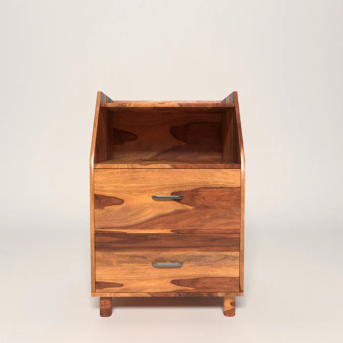 Premium Vintage Sheesham Handmade Wooden Bedside Table for Home