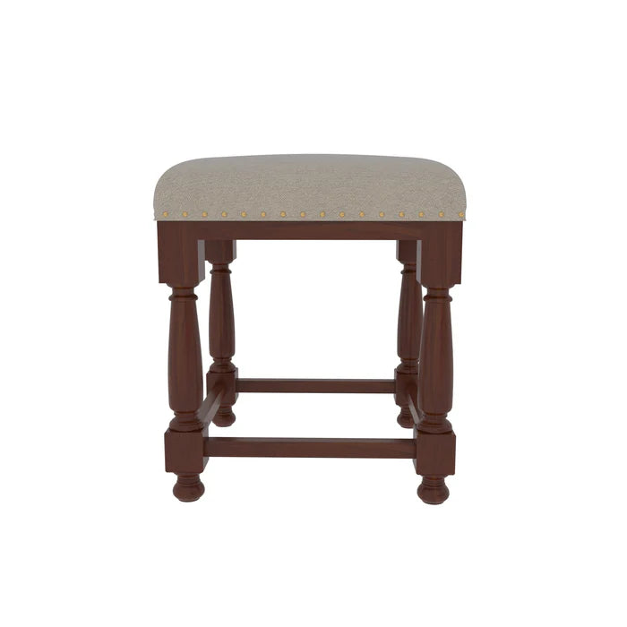 Classic Light Aortic Finished Wooden Handmade Seating Stool