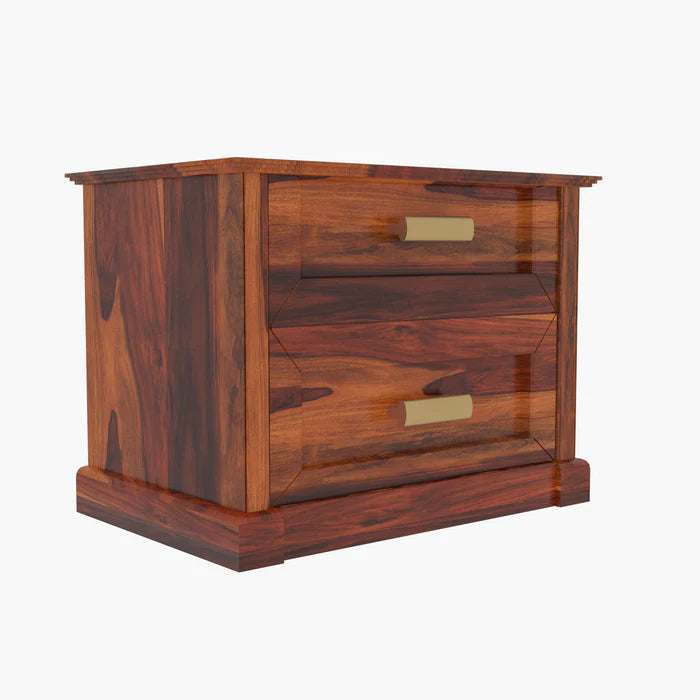 Shanghai Simple Handmade Double Drawer Wooden Bedside for Home