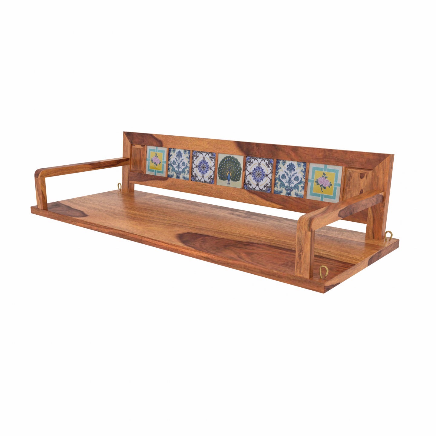 Melodious Multiple Tile Fitted Handmade Wooden Swing for Home