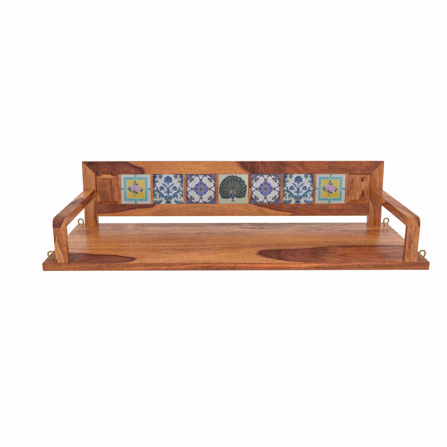 Melodious Multiple Tile Fitted Handmade Wooden Swing for Home