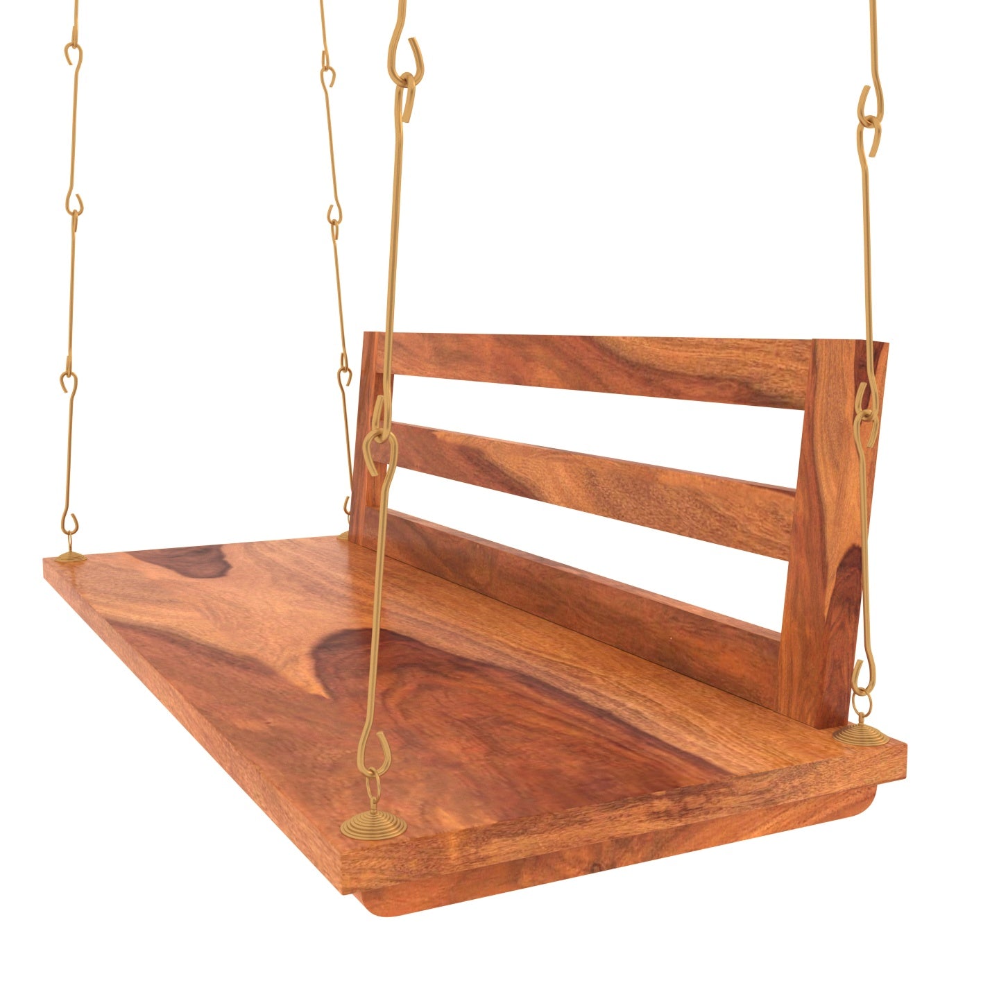 Premium Strip Back Sheesham Wooden Swing for Home