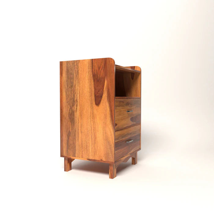 Classic Simple 3 Drawer Storage Wooden Bedside Table for Home