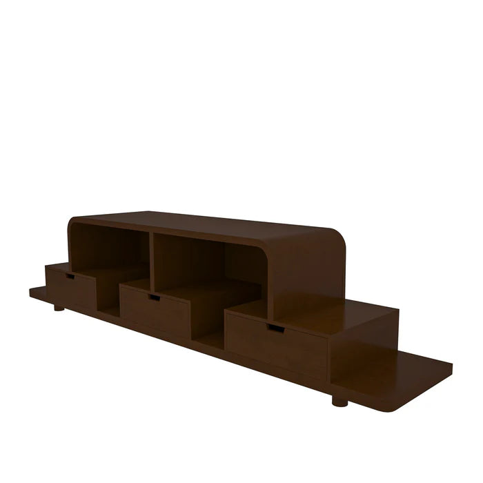 Montage Dark Walnut Wooden Handmade Multi-Storage TV Unit