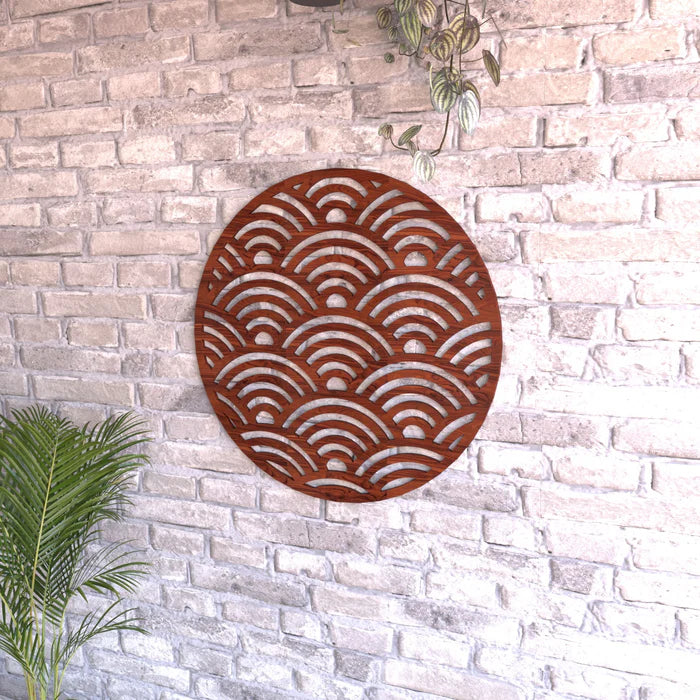 Aesthetic Antique Sea Round Wooden Wall Decor Yantra