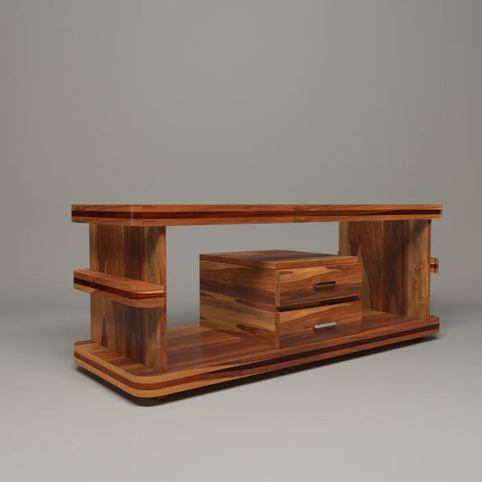 Sanghai Sheesham Modern Time 2 Drawer with Attractive Table Top Coffee Table