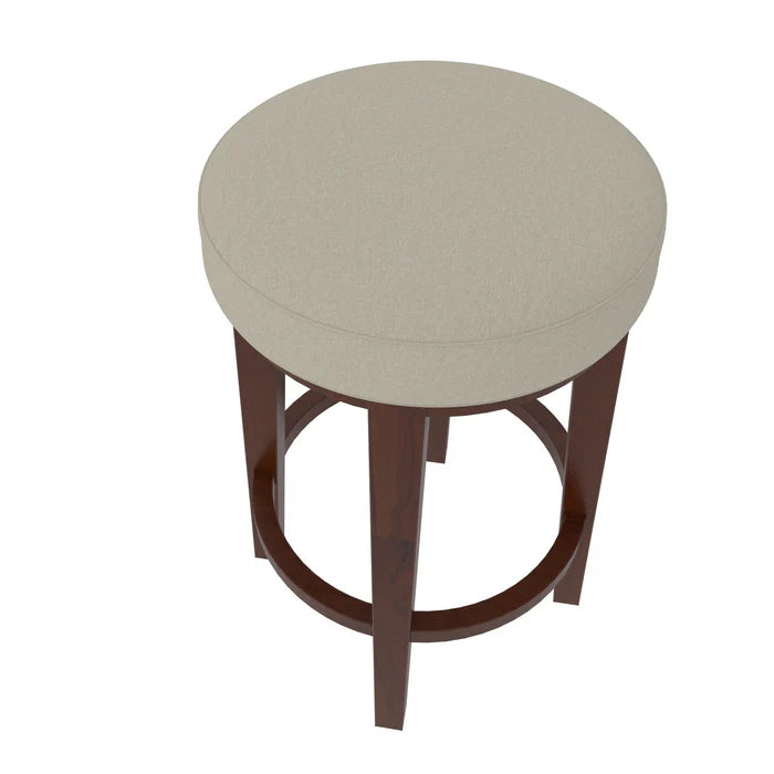 Vintage Modern Round Top Wooden Handmade Small Stool