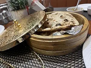 Wooden Roti Chapati Box Container for Kitchen