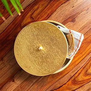Handcrafted Chapati Box for Kitchen in Brass