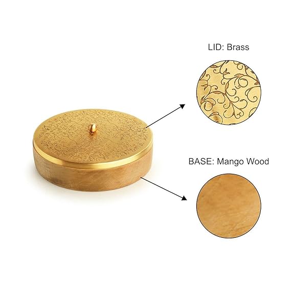 Handcrafted Chapati Box for Kitchen in Brass