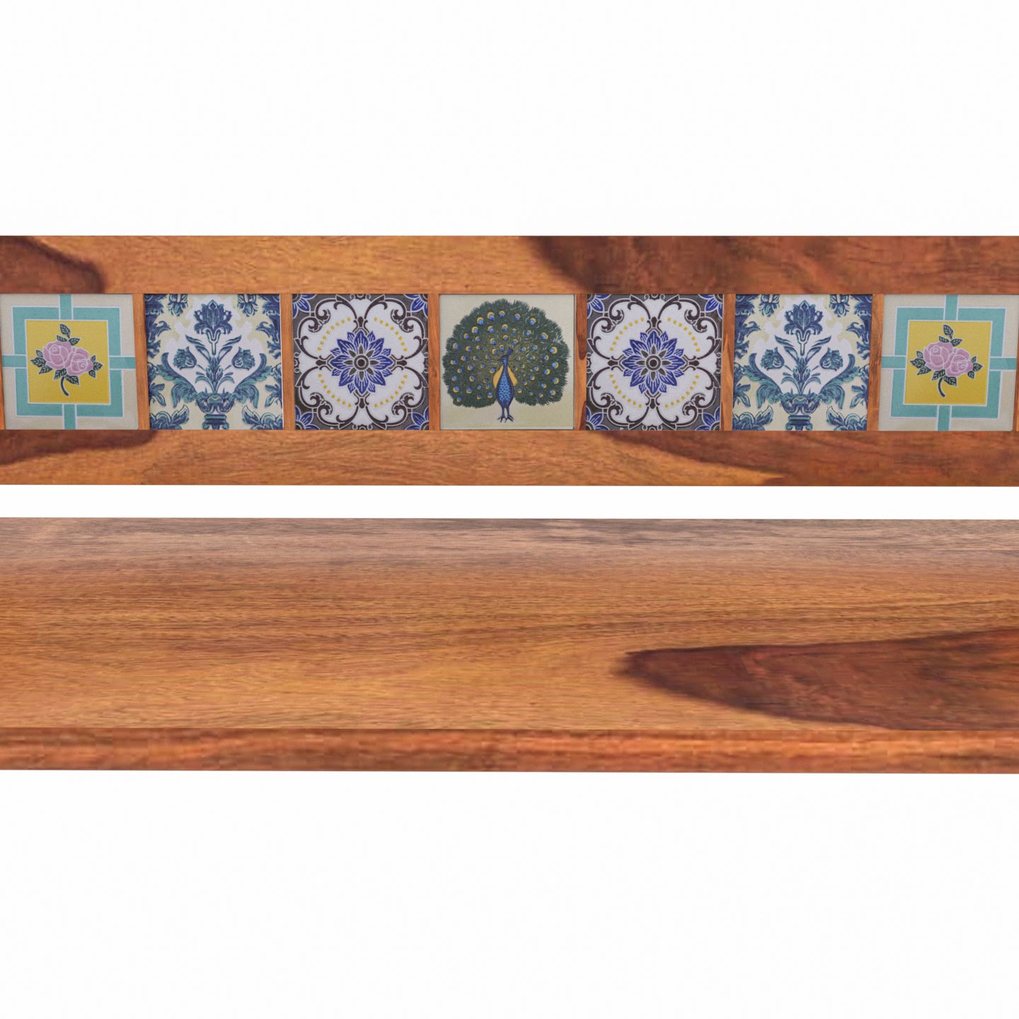 Melodious Multiple Tile Fitted Handmade Wooden Swing for Home