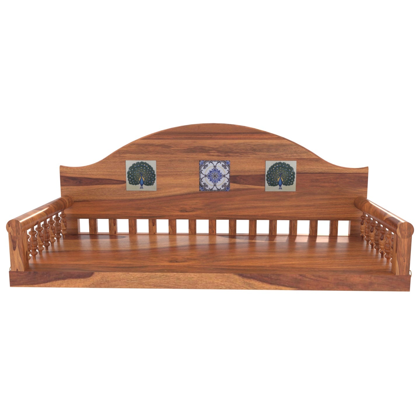 Traditional Antique Tiled Handmade Wooden Swing for Home