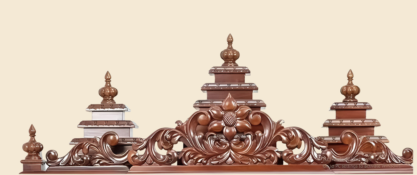 Large Designer Wood Carved Puja Temple