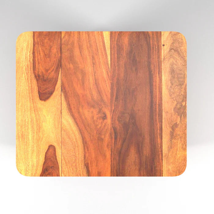 Double Drawer Simple Sheesham Bedside Table with Storage