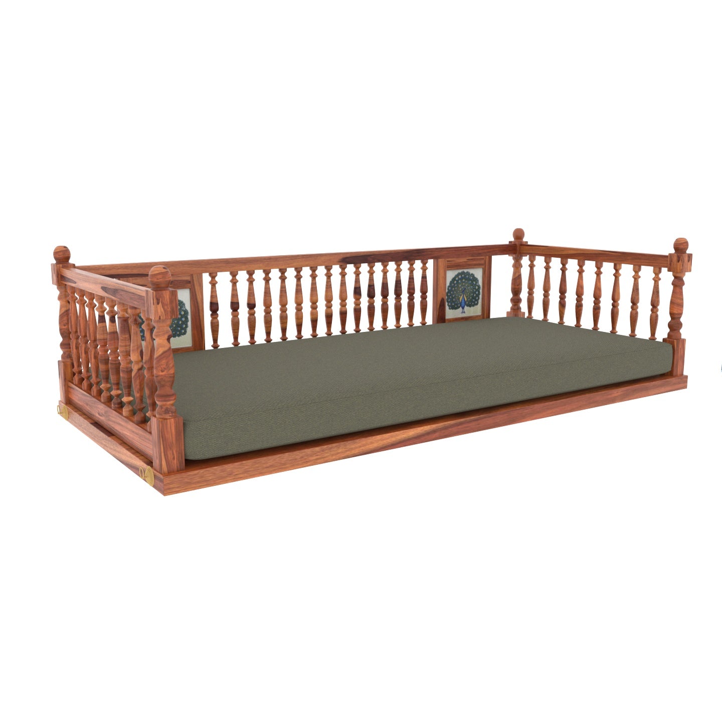 Vintage Style Wooden Peacock Premium Tiled Swing for Home