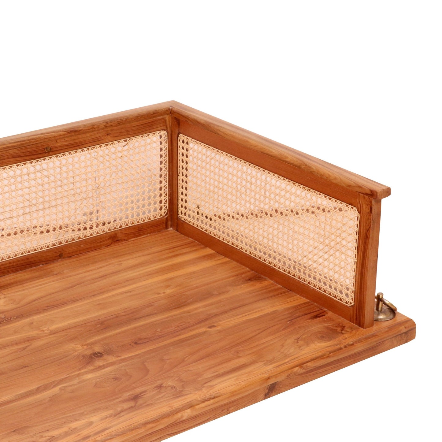 Handmade teak wood cane jhula for balcony or veranda