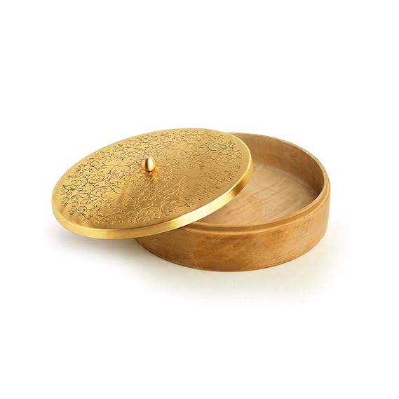 Handcrafted Chapati Box for Kitchen in Brass