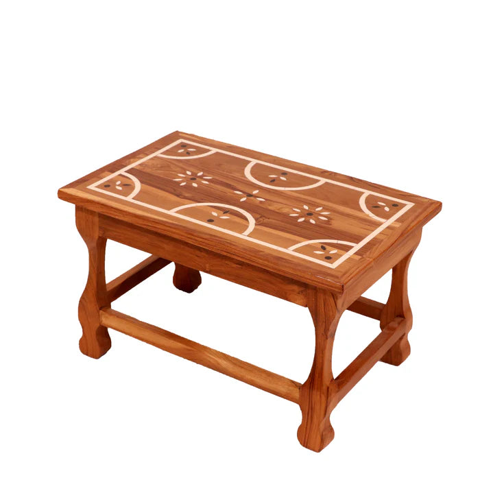 Antique Indian Inlay Designed Wooden Handmade Stool for Home