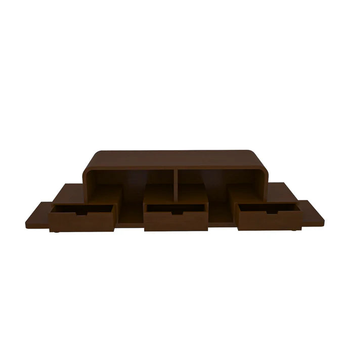 Montage Dark Walnut Wooden Handmade Multi-Storage TV Unit