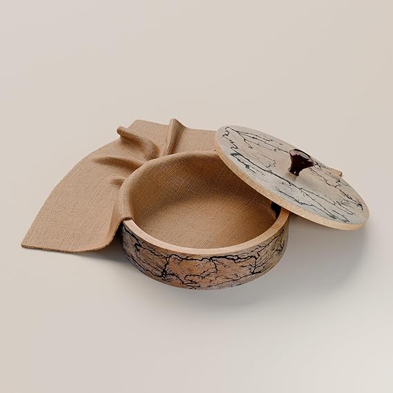 Wooden Chapati Box Casserole, Serving Bowl with