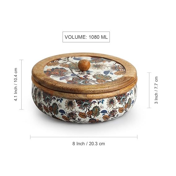 Wooden Chapati Box for Kitchen with Lid