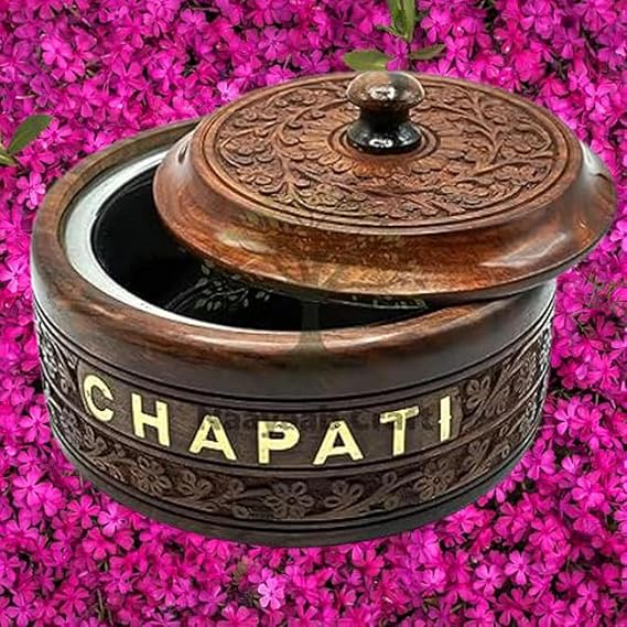 Beautiful Sheesham Wood Chapati Box for Interior Design