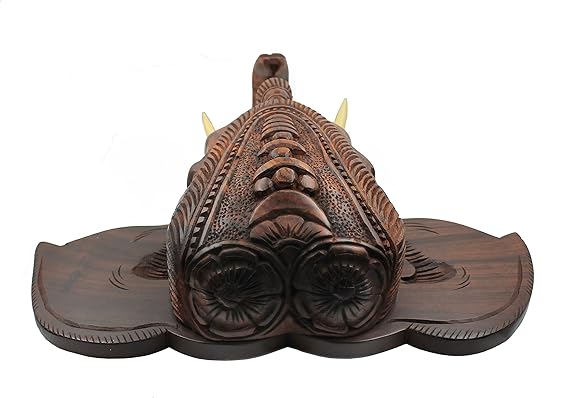 Elephant Head Mount Rosewood Carved