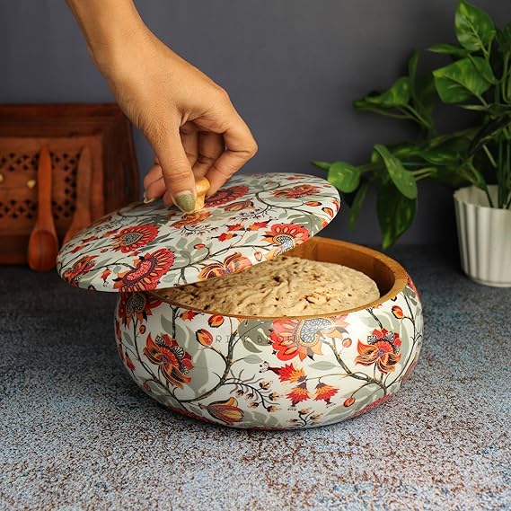 Handcrafted Solid Wood Marigold Roti