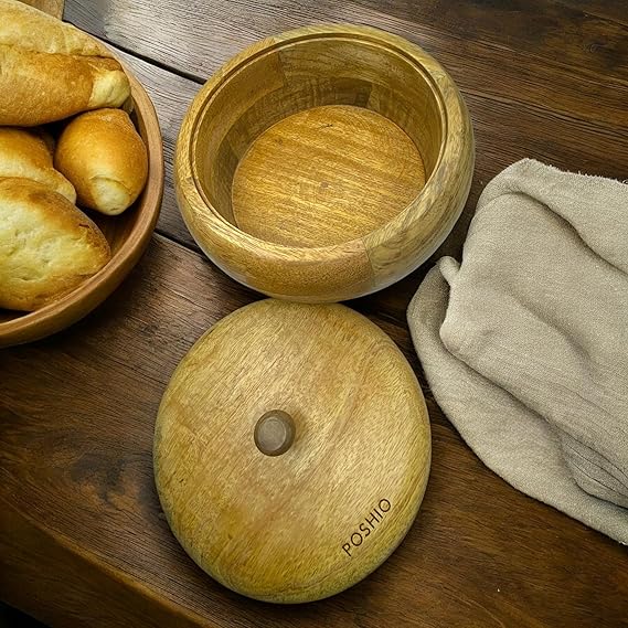 Wooden Casserole with Lid Cover, Roti & Chapati Storage Box