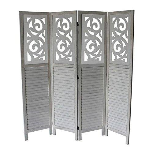 Wooden Partitions Wood Room Divider Partitions for Living Room 4 Panels Style Room Separators Screen Panel for Kitchen Wooden Partition Room Divider