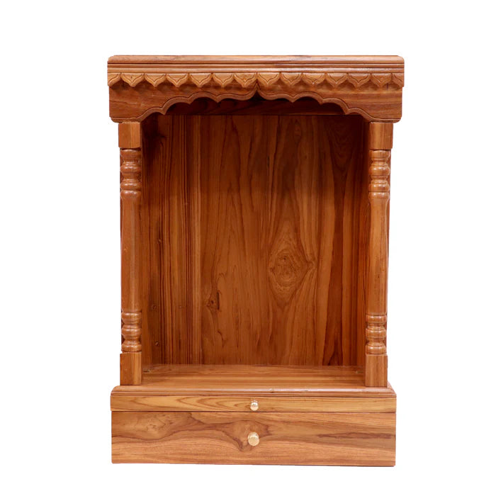 Heritage Style Handmade Foldable Jali Finish Wooden Temple for Home