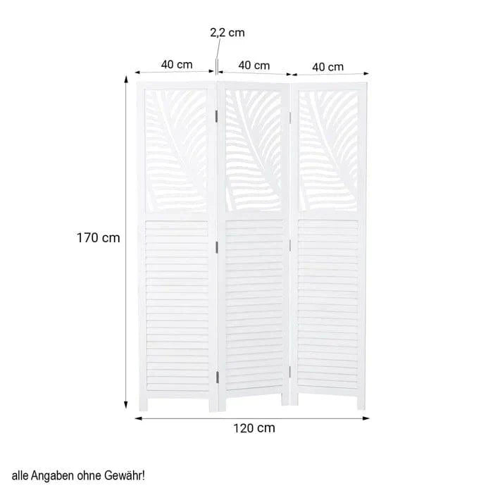 Bernd 120Cm W x 170Cm H 3 - Panel Solid Wood Folding Room Divider