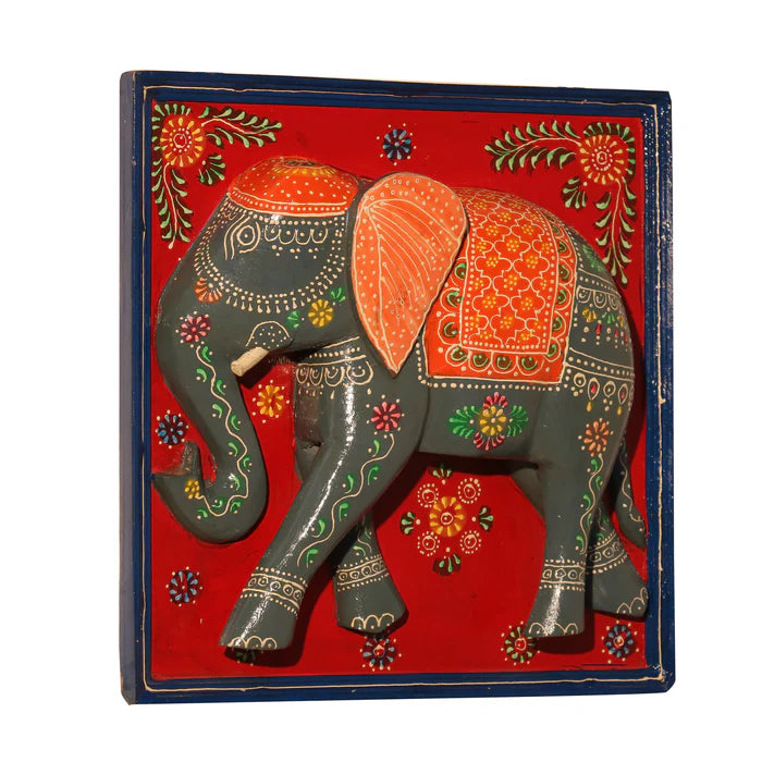 Elegant Wooden Elephant Frame - Grey Left