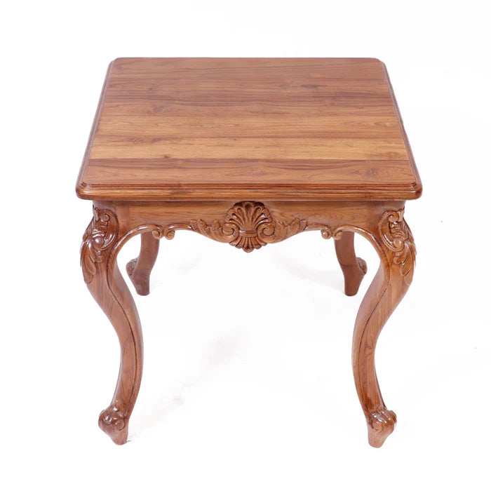 Intricate carved french royal teak coffee table
