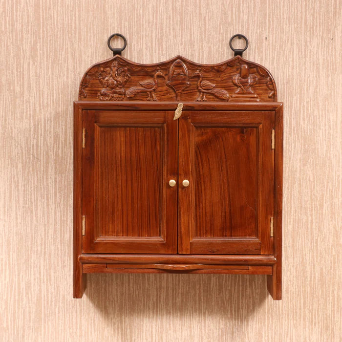Carved Wooden Wall Cabinet
