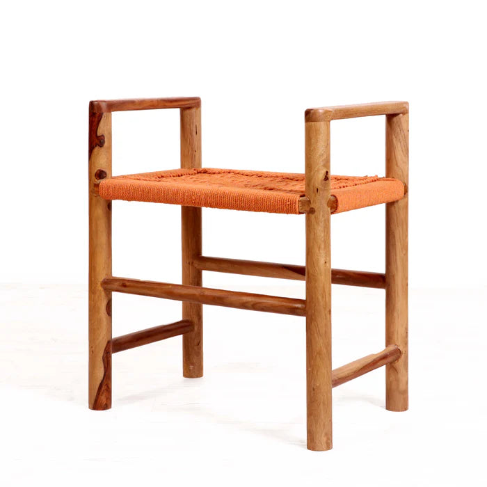 Sheesham wood weaved stool